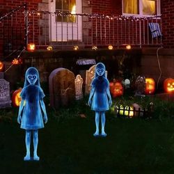 halloween little girl metal garden post decoration