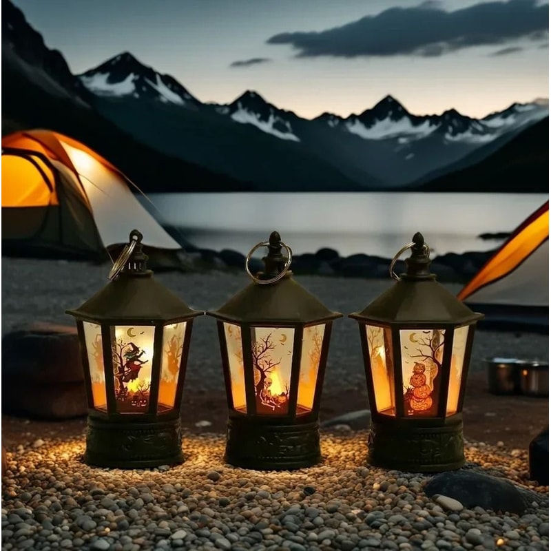 LED Pumpkin Ghost Lantern Halloween Hanging Decoration 4