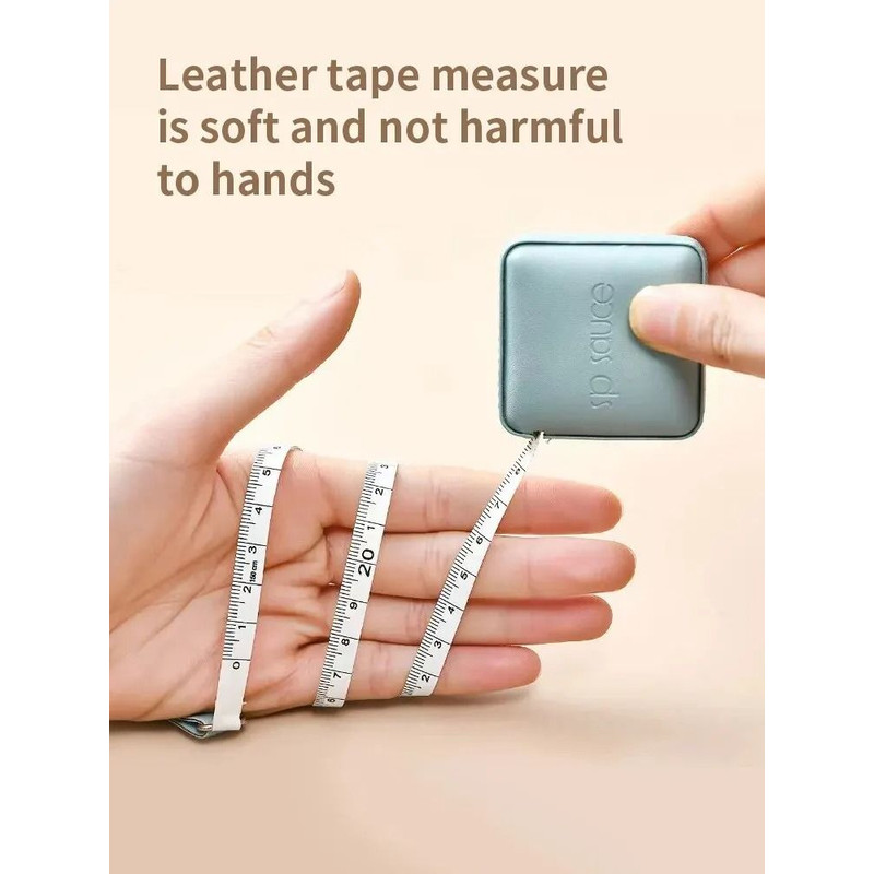 Soft Square Retractable Push Button Measuring Tape 2