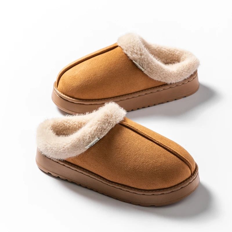 Women Fluffy Winter Slippers Indoor Warm EVA Sole Non Slip Home Slippers 6