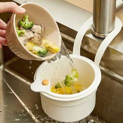 2 in 1 kitchen sink strainer stopper hanging drain basket