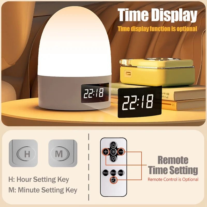 Touch Night Light Rechargeable 3 Color LED Bedside Lamp 3