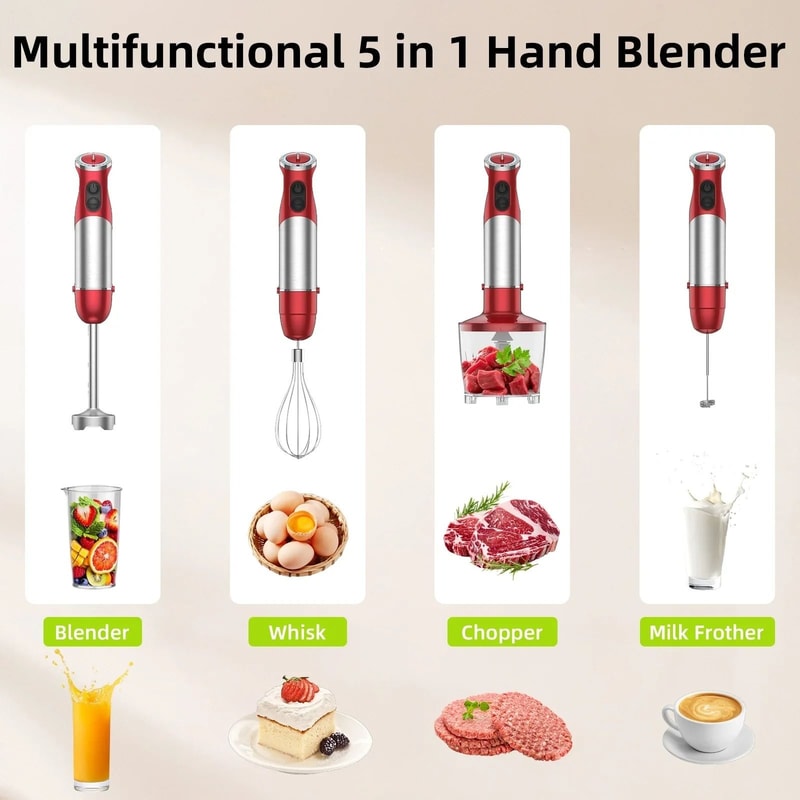 Handheld 5 In 1 Multi Purpose Kitchen Blender 1000 Watt 3