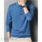 Mens Wool Blend Long Sleeve Polo Pullover Sweater With Lapel 0