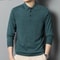Mens Wool Blend Long Sleeve Polo Pullover Sweater With Lapel 9