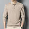 Mens Wool Blend Long Sleeve Polo Pullover Sweater With Lapel 7