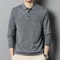 Mens Wool Blend Long Sleeve Polo Pullover Sweater With Lapel 8