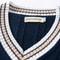 Mens Thick Knitted V Neck Sweater Vest Retro Striped Casual Pullover 3