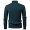 Mens Turtleneck Knit Sweater Solid Color Striped Winter Pullover 1