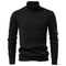 Mens Turtleneck Knit Sweater Solid Color Striped Winter Pullover 6