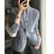 Womens 100 Percent Cashmere Wool Cardigan Stand Neck Loose Knit Sweater Jacket 1