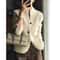 Womens 100 Percent Cashmere Wool Cardigan Stand Neck Loose Knit Sweater Jacket 6