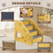 4 Step Wooden Pet Stair Ladder With Carpeted Steps 2