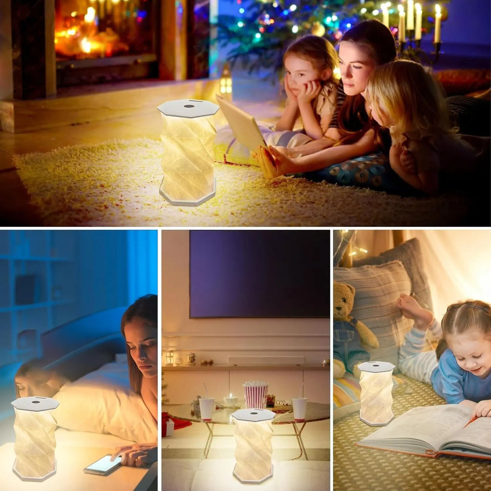 Folding Book Lamp Portable Paper Lantern Dimmable Night Light 5