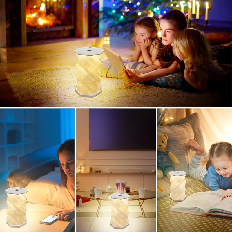 Folding Book Lamp Portable Paper Lantern Dimmable Night Light 5