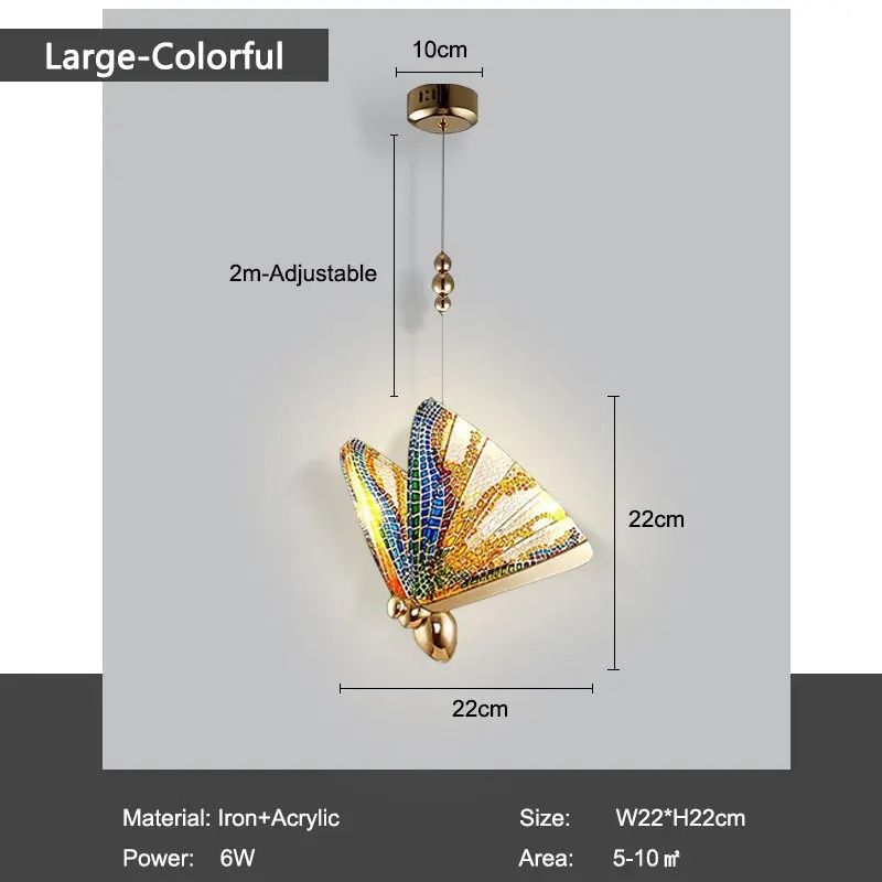 Nordic Butterfly LED Cord Pendant Light For Bedroom Living Room 9