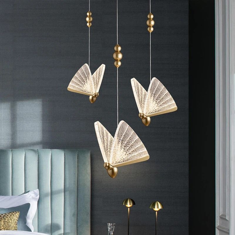 Nordic Butterfly LED Cord Pendant Light For Bedroom Living Room 2