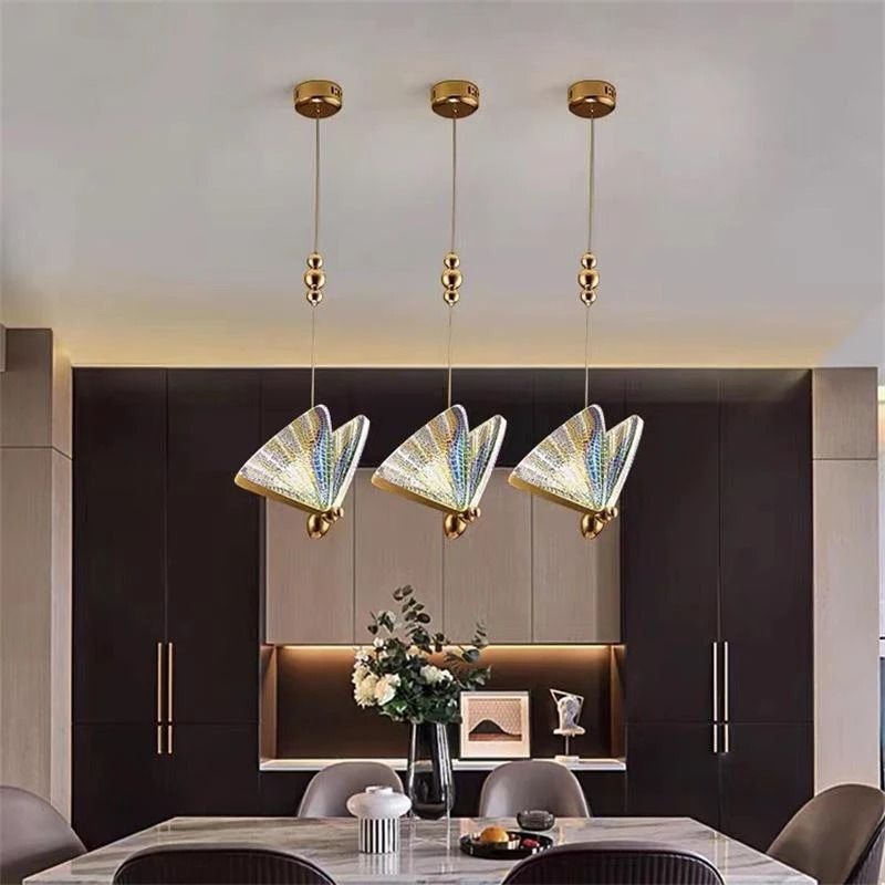 Nordic Butterfly LED Cord Pendant Light For Bedroom Living Room 4
