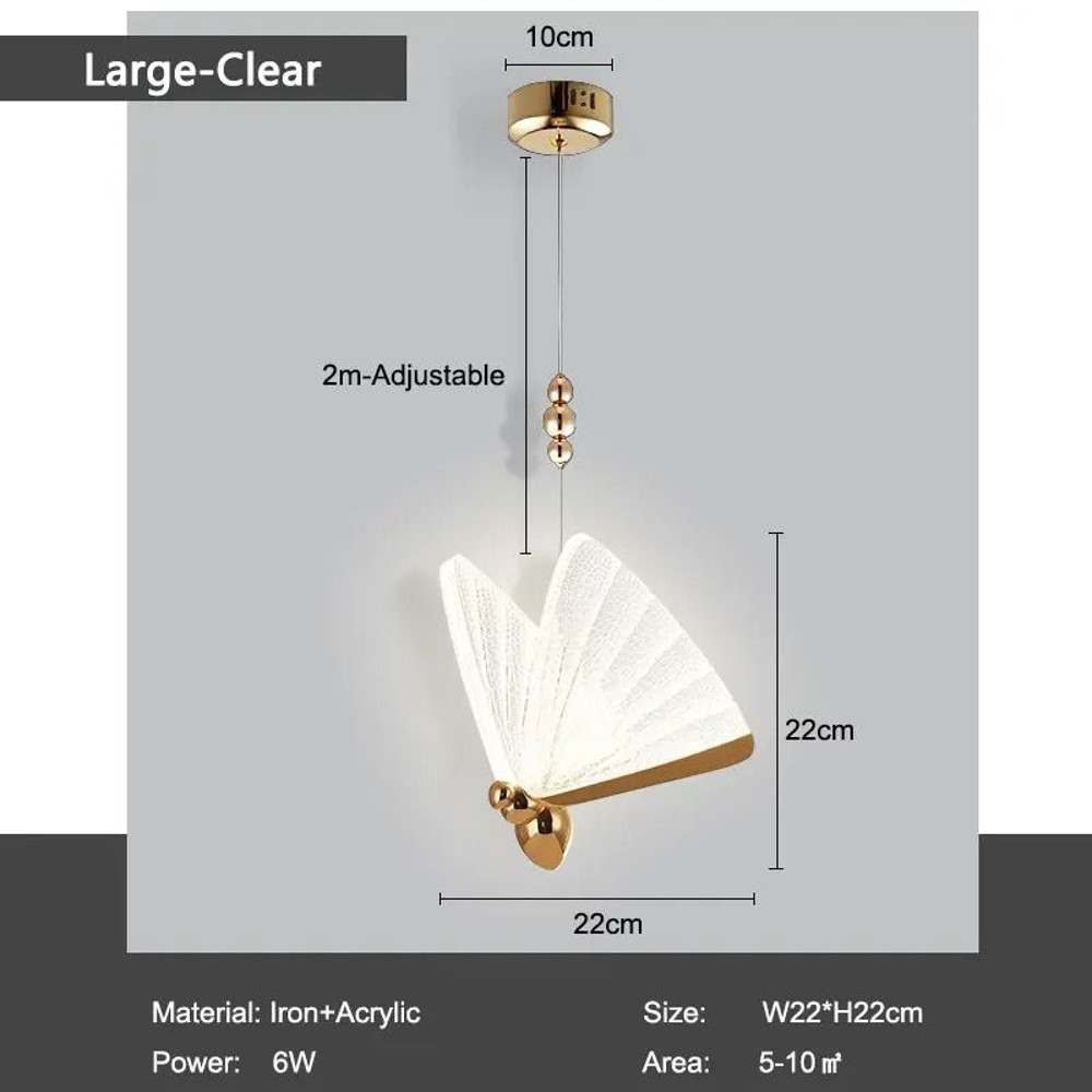Nordic Butterfly LED Cord Pendant Light For Bedroom Living Room 8