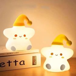 led silicone star night light touch table lamp