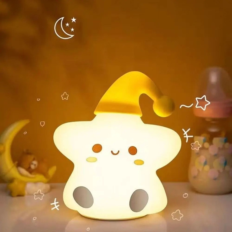 LED Silicone Star Night Light Touch Table Lamp 1
