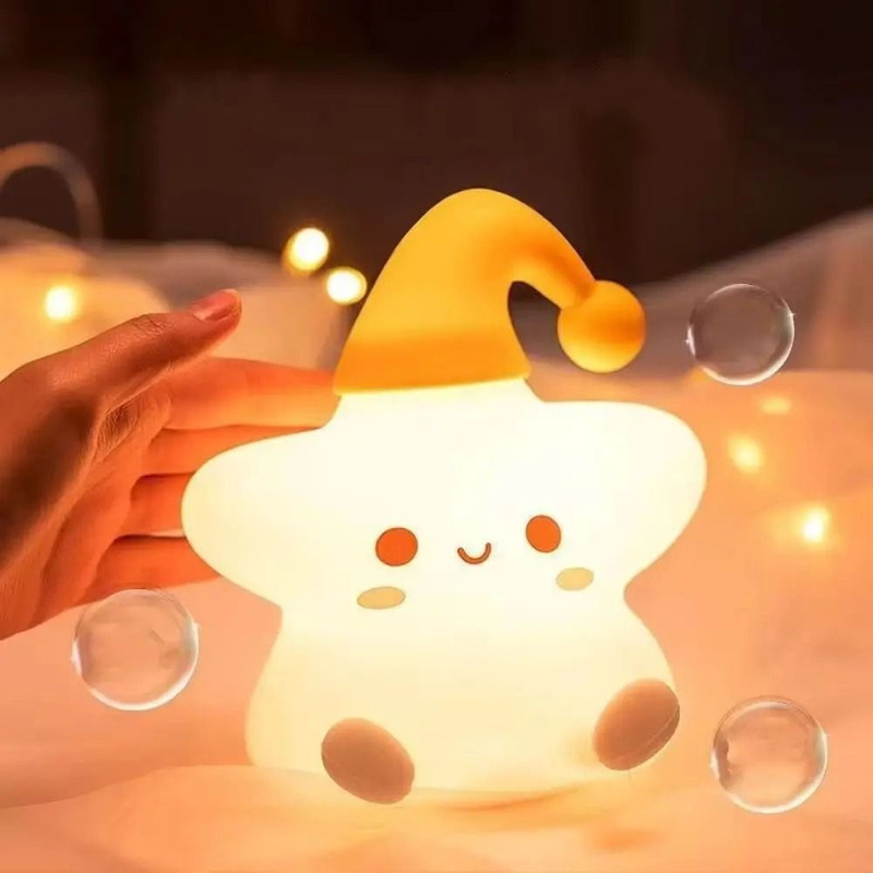 LED Silicone Star Night Light Touch Table Lamp 4