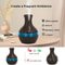 300 Ml Aromatherapy Humidifier Cool Mist Diffuser Wood Grain Design 5