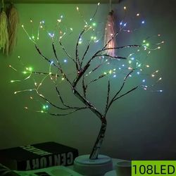 colorful bonsai 108 led tree light battery usb power indoor night lamp