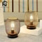 Metal Cage Table Lamp Round Shaped LED Lantern Battery Powered Cordless 3
