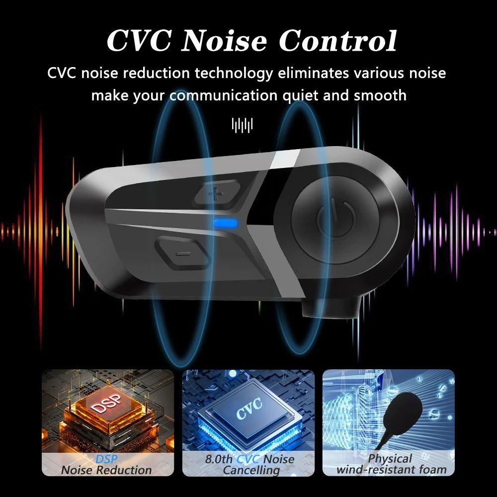 Bluetooth 53 Wireless Motorcycle Helmet Headset Handsfree Call Waterproof Earphone Music Player Mot 1