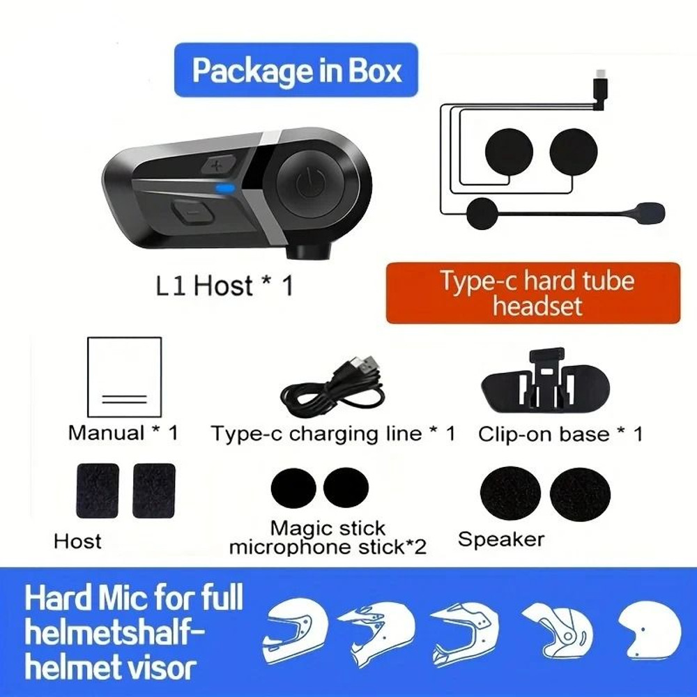 Bluetooth 53 Wireless Motorcycle Helmet Headset Handsfree Call Waterproof Earphone Music Player Mot 5