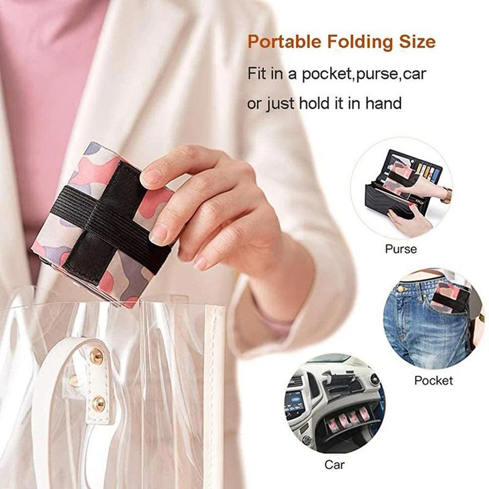 Foldable Storage Bag With Handle Portable Travel Camouflage Handbag Large Capacity 1