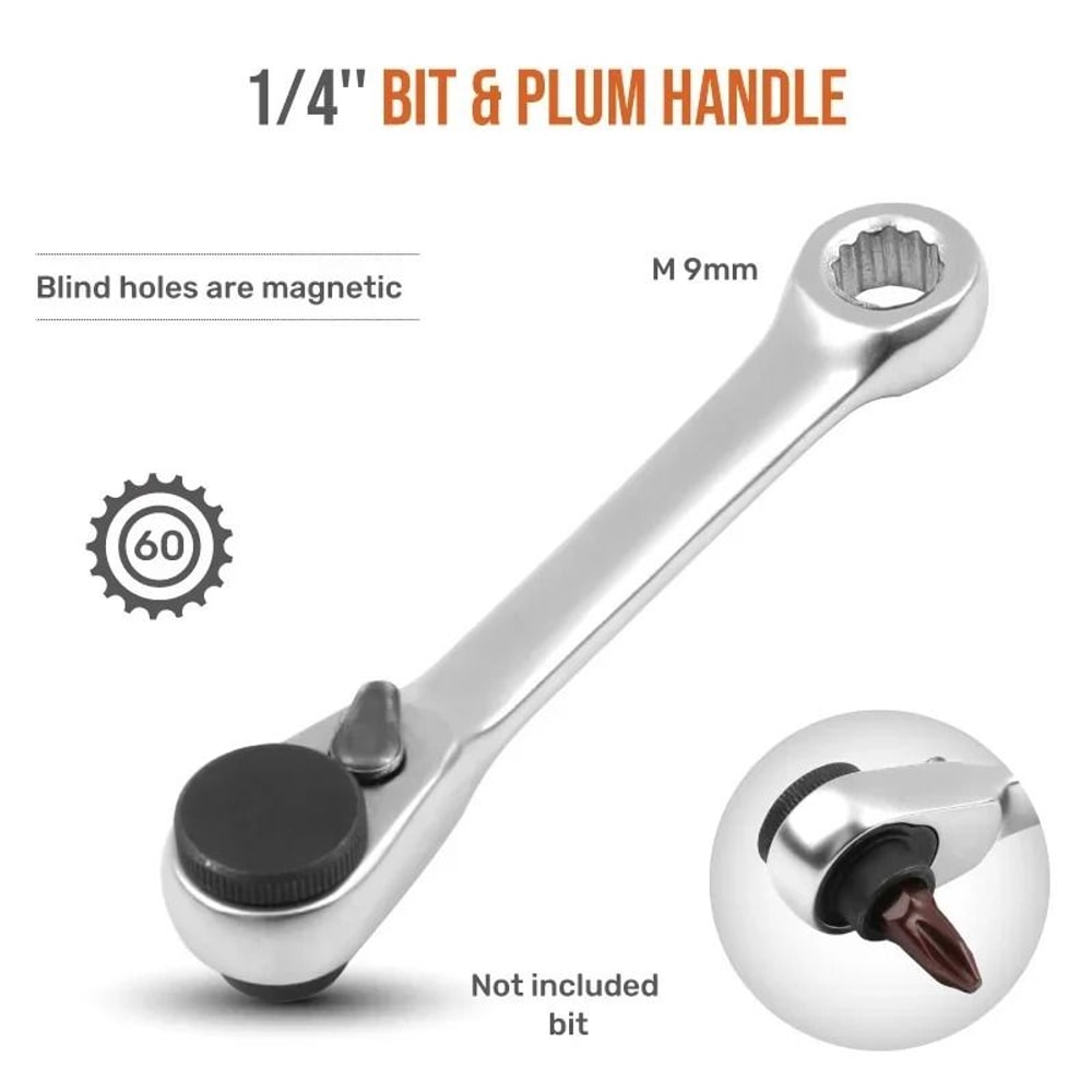 Mini Ratchet Wrench Double End Quick Socket Screwdriver Hex Torque Set 10