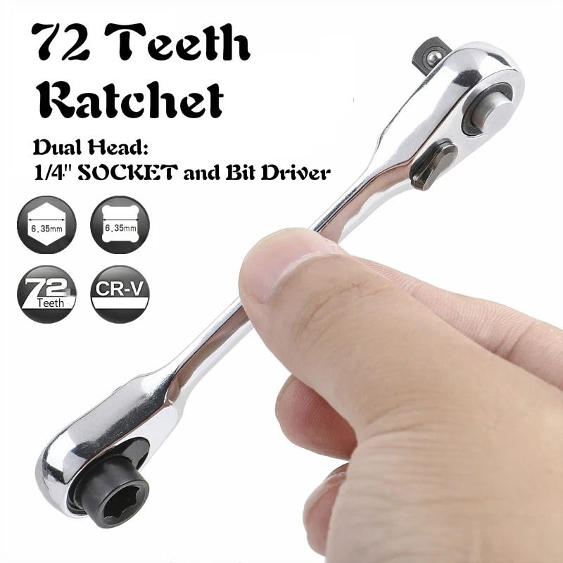 Mini Ratchet Wrench Double End Quick Socket Screwdriver Hex Torque Set 4