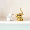 Gold And White Ceramic Elephant Statue Pair Small Decorative Accents For Living Room 1