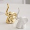 Gold And White Ceramic Elephant Statue Pair Small Decorative Accents For Living Room 5