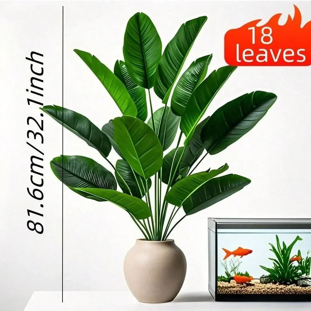 Large Artificial Tropical Palm Tree Leaves Real Touch For Home Garden Party Decor 4