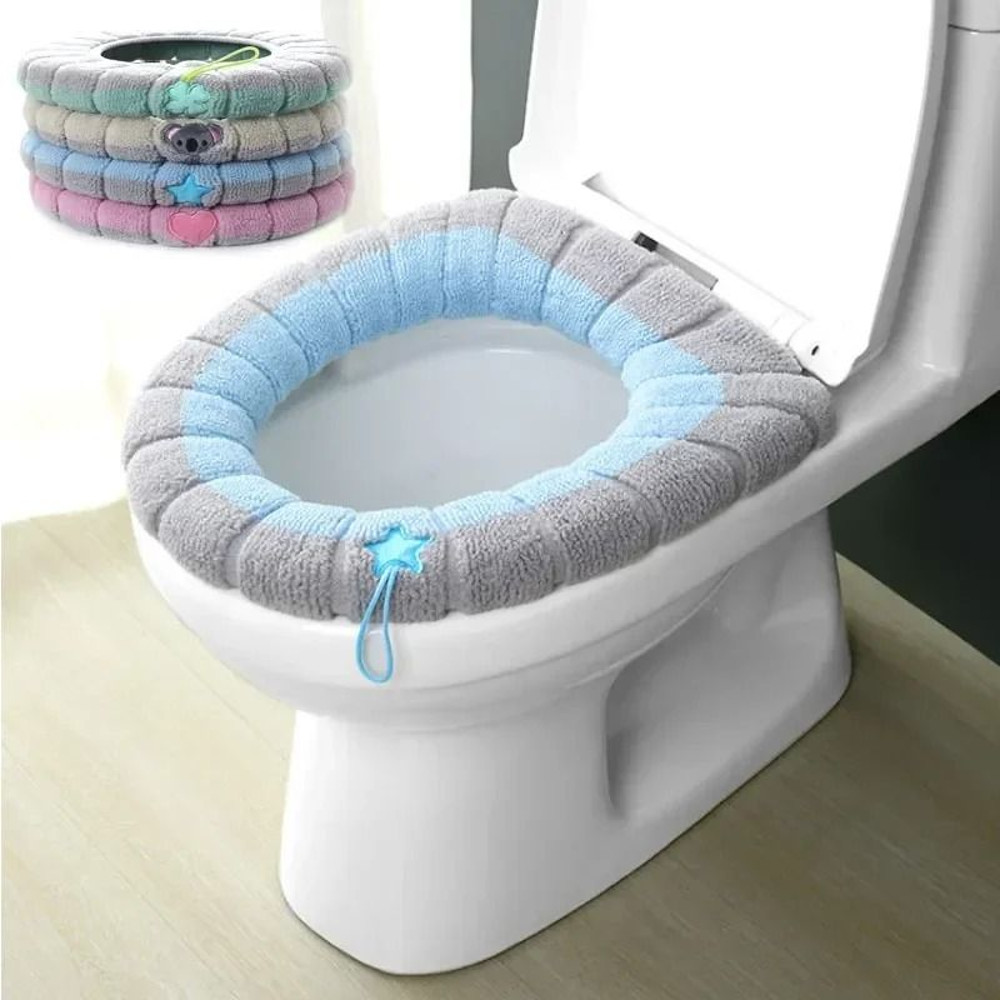 Winter Toilet Seat Cushion Thick Soft Washer Toilet Seat Insulation Accessory 0