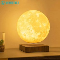 levitating moon night light 360 rotation magnetic floating lamp for home office desk decor