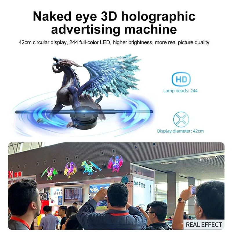 3D Hologram Fan 42CM WiFi Holographic Projector Advertising Display Light 1
