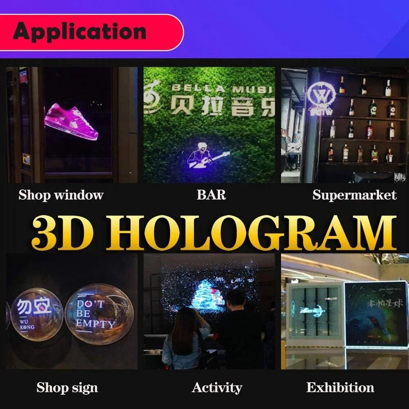 3D Hologram Fan 42CM WiFi Holographic Projector Advertising Display Light 5