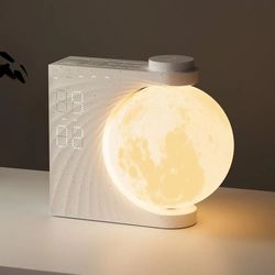 colorful atmosphere moon light wake up light breathing light three level dimming clock dual alarm clock timing natural s