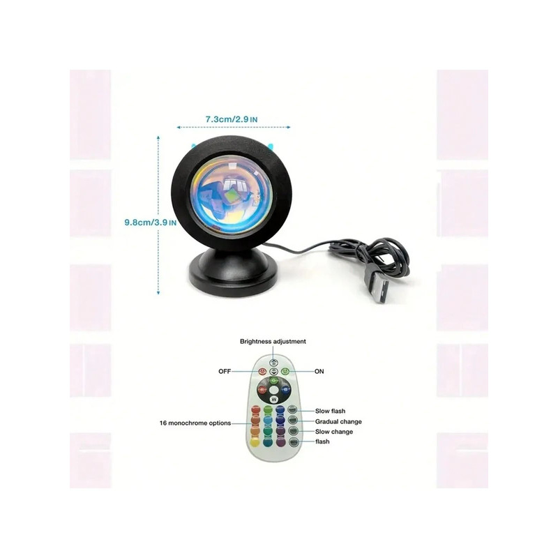 Sunset Light With Earbuds And Remote Control 16 Color Atmosphere Lamp 1