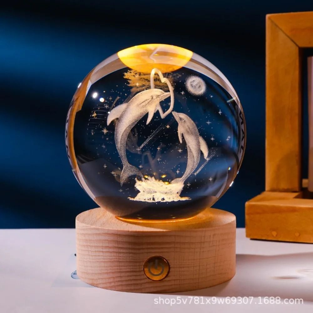 3D Laser Engraved Crystal Ball Night Light 10