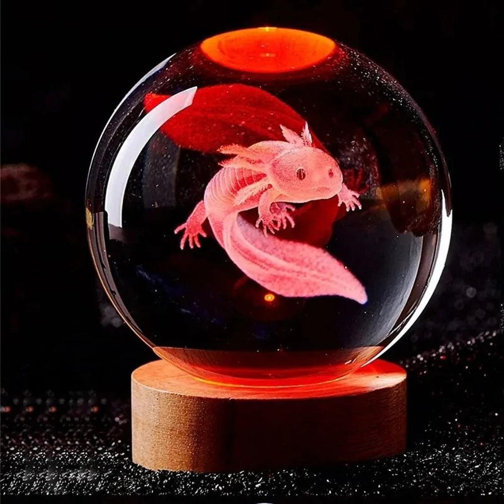 3D Laser Engraved Crystal Ball Night Light 14
