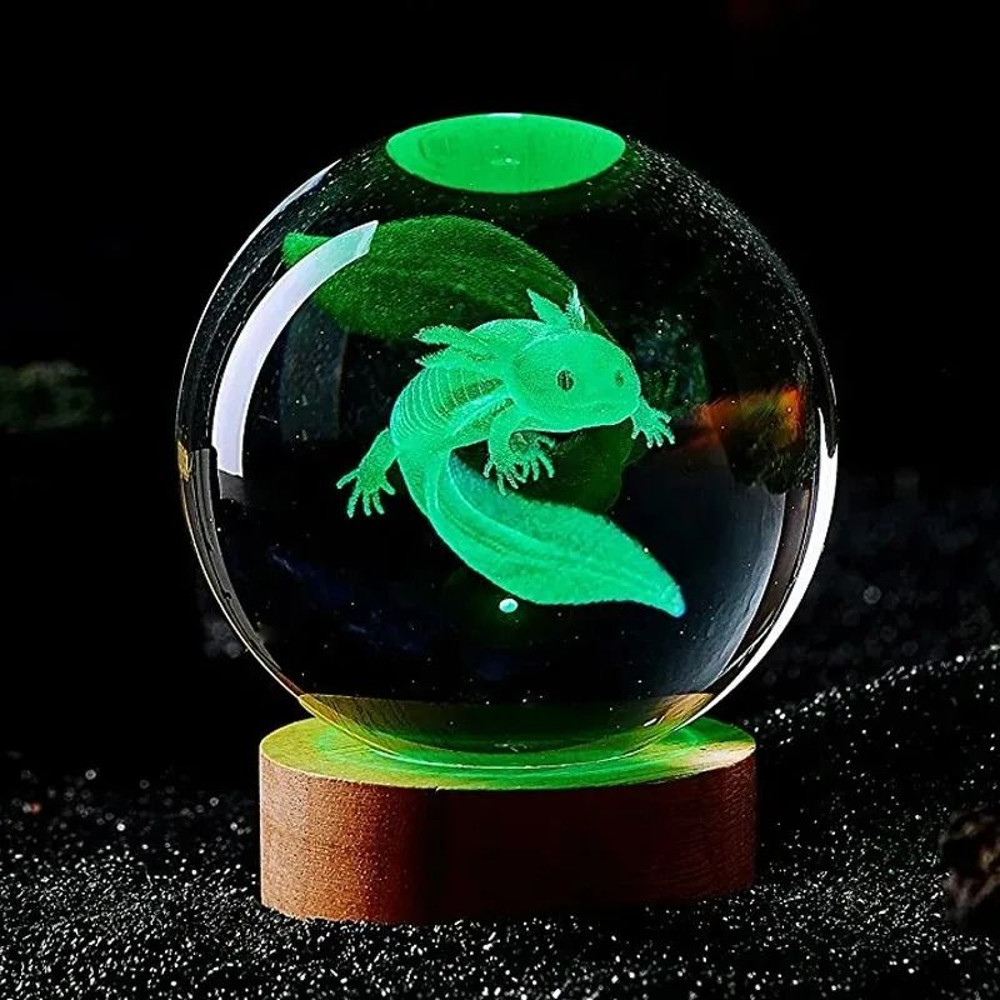 3D Laser Engraved Crystal Ball Night Light 1