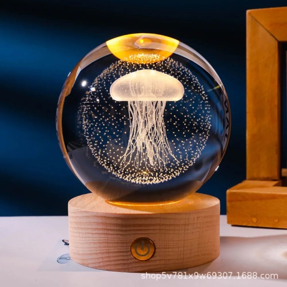 3D Laser Engraved Crystal Ball Night Light 8