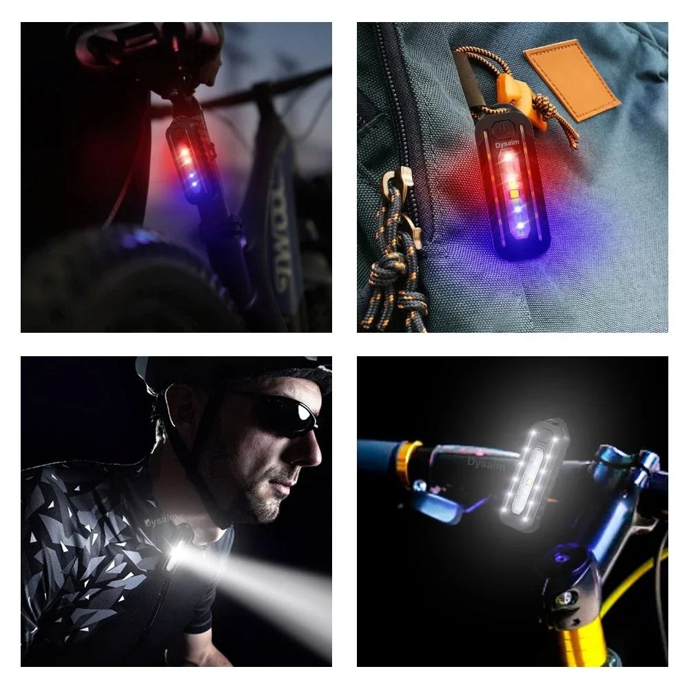 USB Recharge LED Flashlight Work Light Keychain Flashlight For Police Shoulder Clip Warning Flashin 5