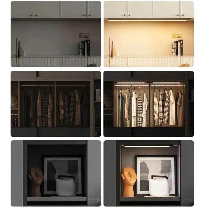 Night Light Motion Sensor Light Wireless USB Under Cabinet Light For Cabinet Bedroom Wardrobe Indoo 4