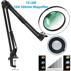 72 led 8x 10x illuminated usb magnifier with 3 color led light